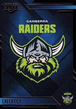 2020 NRL Elite - Mojo Sapphire #MS010 Canberra Raiders Checklist Front